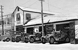 Belize City. Old time Belize City fire engines