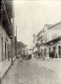 Tegucigalpa. Panorama of town street