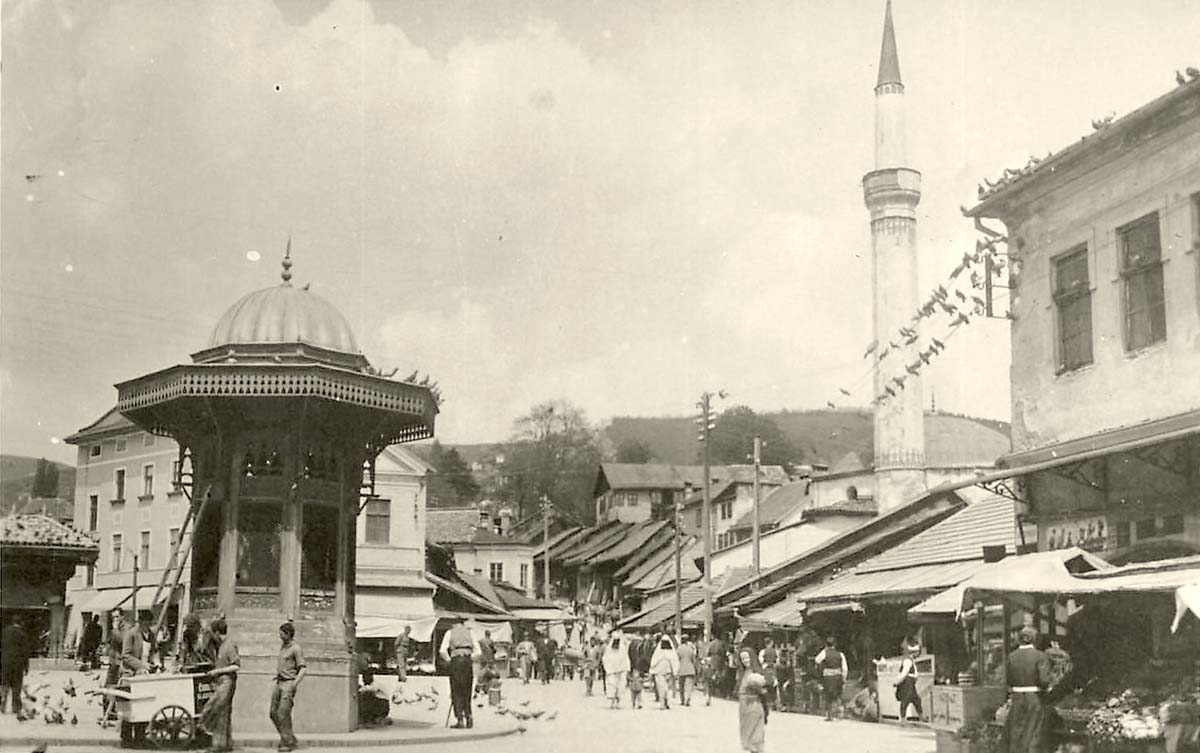 Sarajevo. Panorama of Place with Mosque