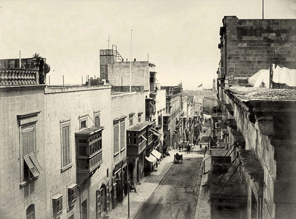 Valletta. Strada Reale by north street, 1870