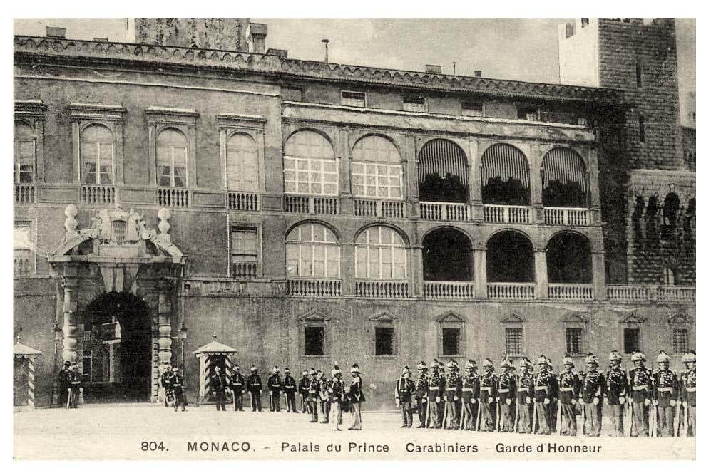 Monaco city. Palace of Prince, carabiniers of Honor Guard