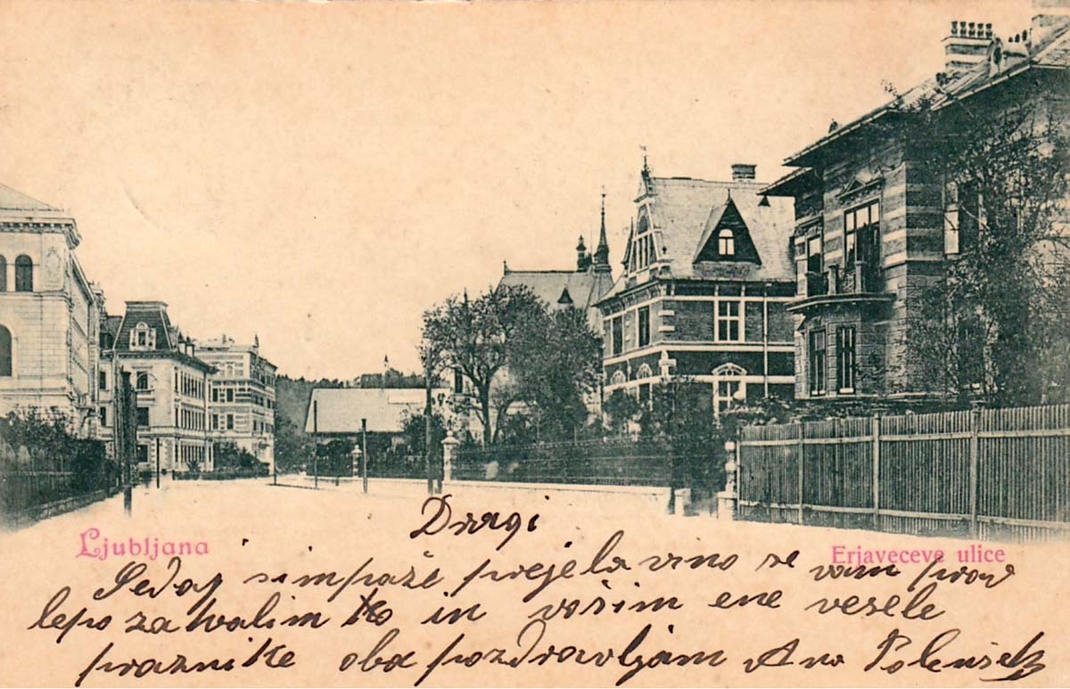 Ljubljana. Erjavceva Street, 1901
