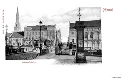 Klaipeda. Stock street and the bridge, the beginning of the XX century