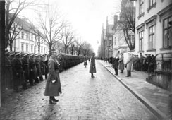 Klaipeda. Parade in 1926 before the governor's building