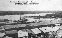 Tiraspol. General view of the Dniester and the marketplace