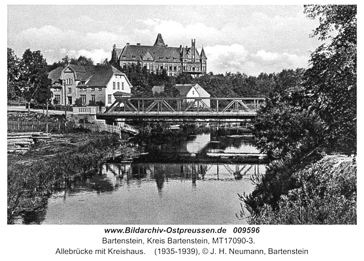 Bartoszyce. Allebrücke mit Kreishaus