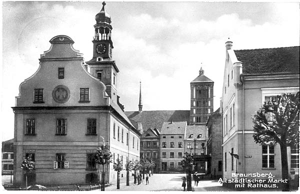Braniewo. Altstädtischer Markt mit Rathaus, 1925-1933
