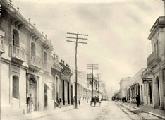 Guatemala City. Panorama of town street