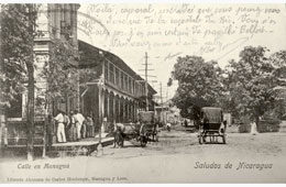 Managua. Panorama of town street