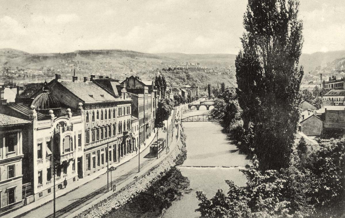 Sarajevo. Miljacka river, 1914