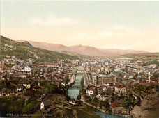 Sarajevo. Panorama from the north, circa 1900