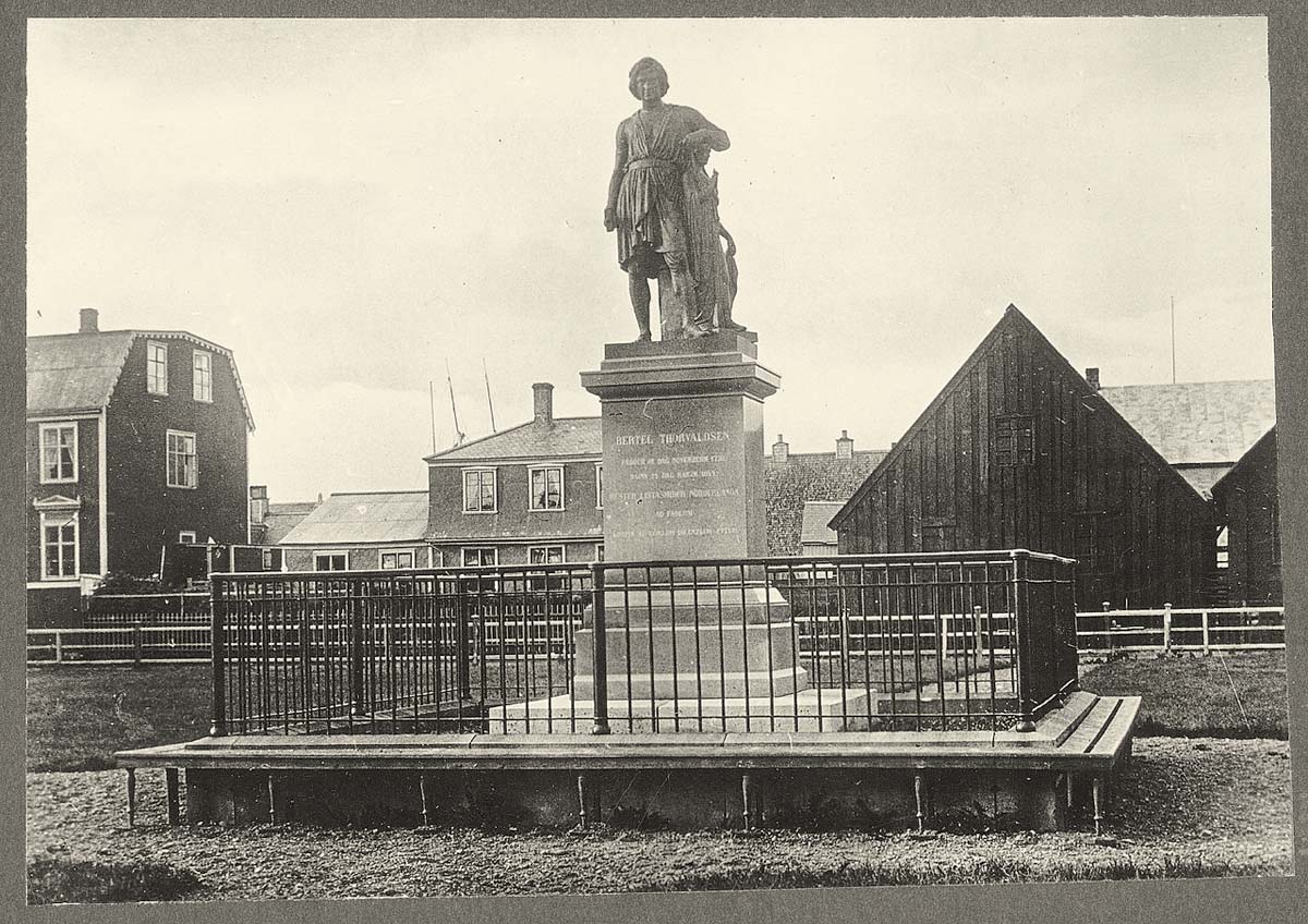 Reykjavik. Bertel Thorvaldsen's monument, circa 1900