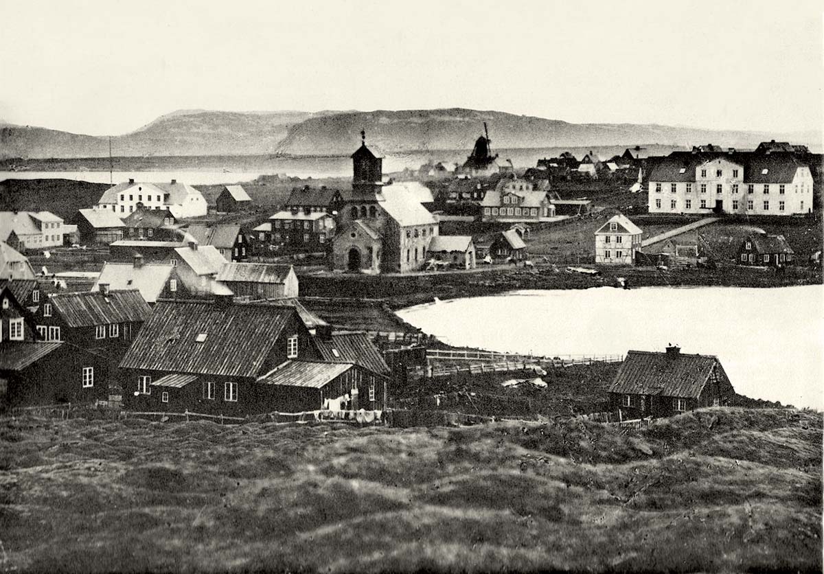 Reykjavik. Panorama of the city, 1860s