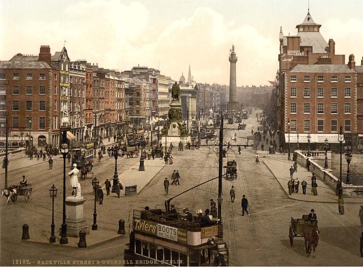 Dublin. Sackville street and O'Connell Bridge, circa 1900