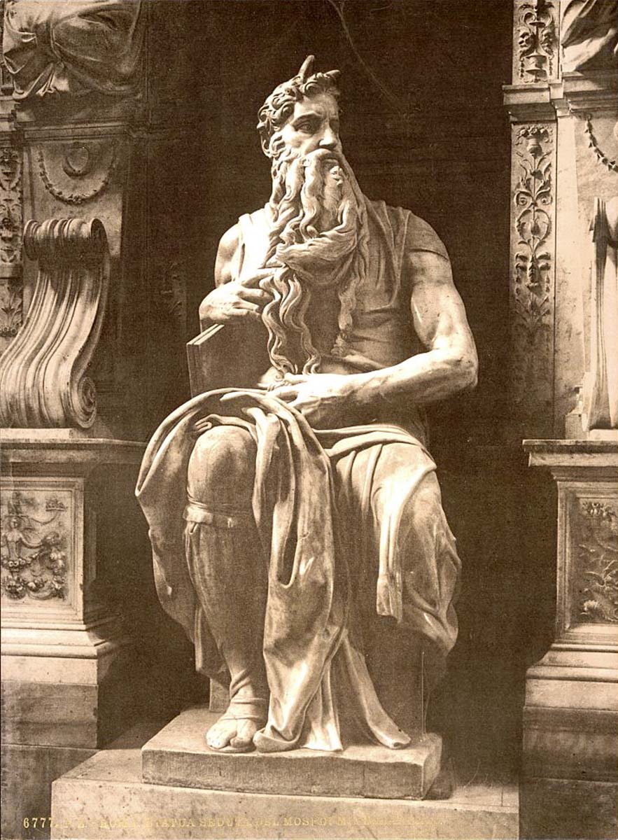 Rome. Statue by Michelangelo, circa 1890