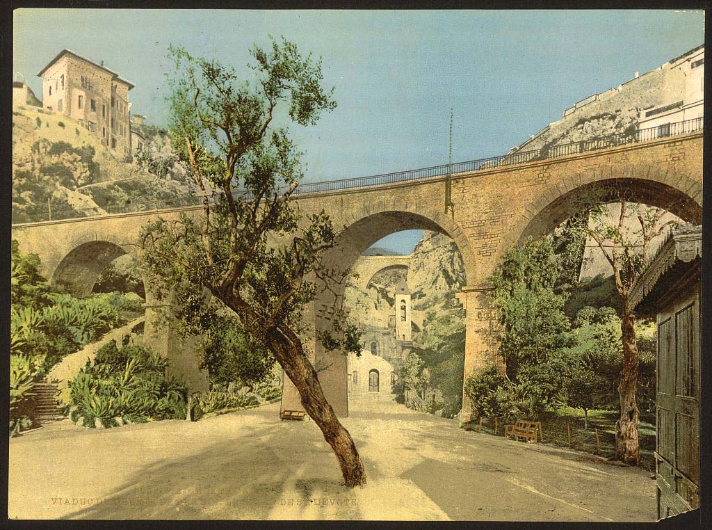 Monte Carlo. Railroad viaduct, 1890