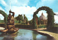 Vatican City. Gardens with fountain