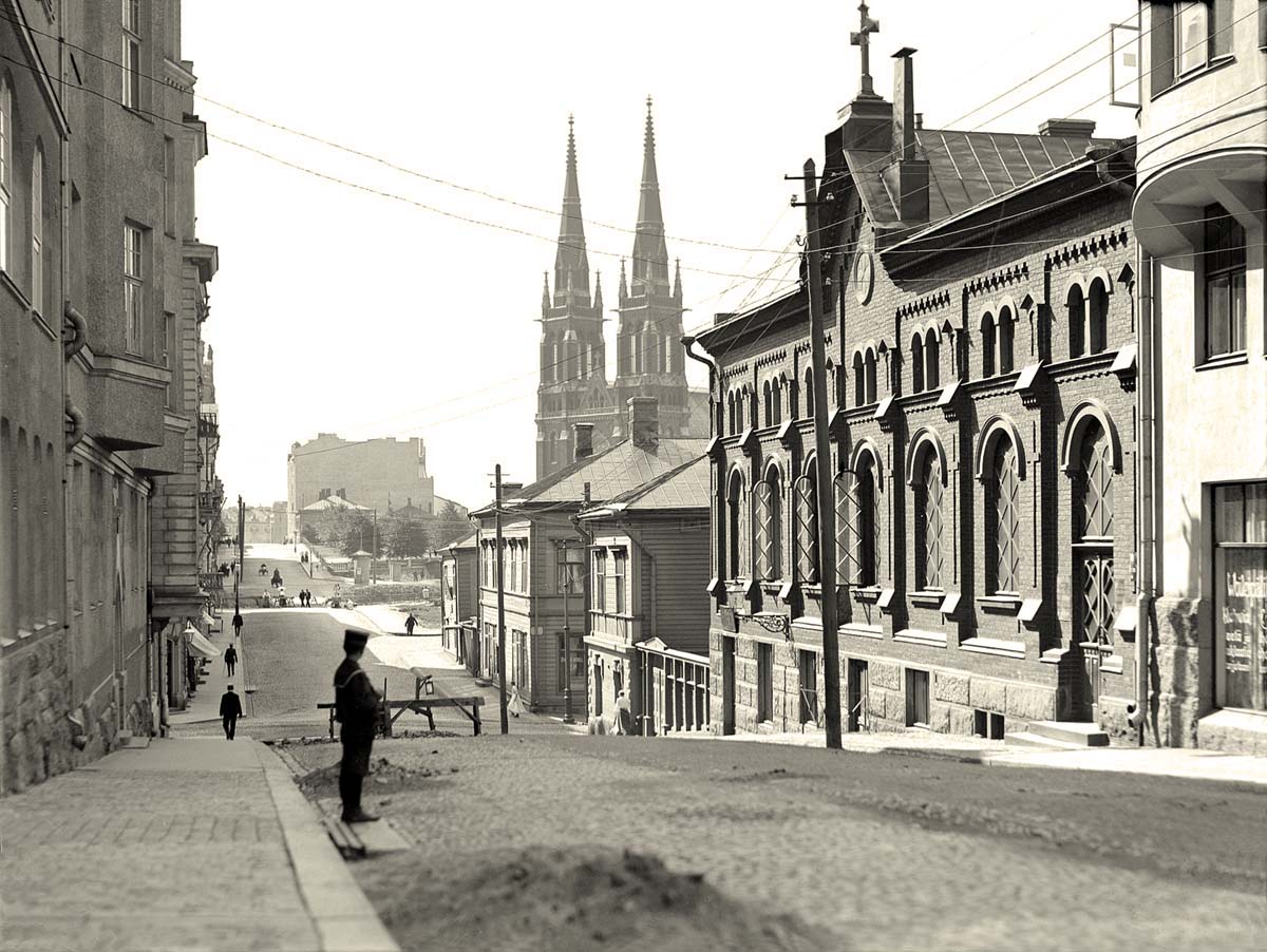 Helsinki (Helsingfors). Street Korkeavuoren, 1908