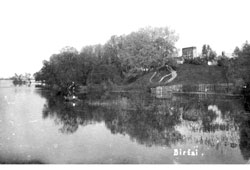Birzai. The ruins of the palace, overlooking the lake Shirwa