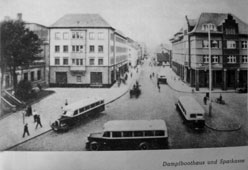Klaipeda. Left - the building Shipping Company, to the right - a savings bank