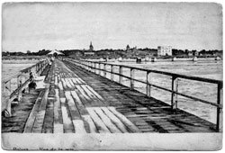 Palanga. Promenade bridge, view from the sea