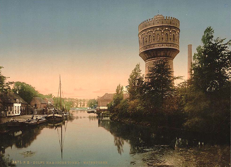 Delft. The water tower, 1890