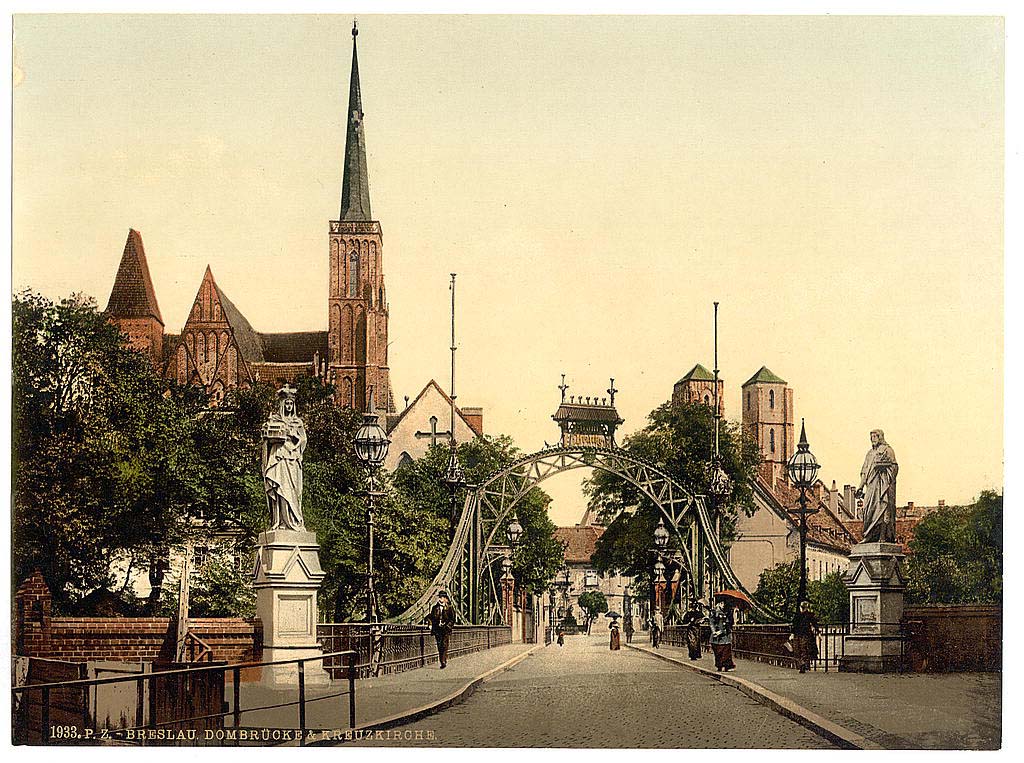 Wrocław. Dombrücke und Kreuzkirche